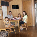 family getting ready for breakfast in deluxe cabin Indian Head Canoeing Rafting Kayaking Tubing Delaware River