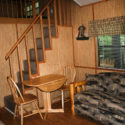 inside of cabin living area and stairs to loft Indian Head Canoeing Rafting Kayaking Tubing Delaware River