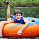 close up of young boy tubing Indian Head Canoeing Rafting Kayaking Tubing Delaware River