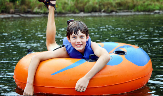 close up of young boy tubing Indian Head Canoeing Rafting Kayaking Tubing Delaware River