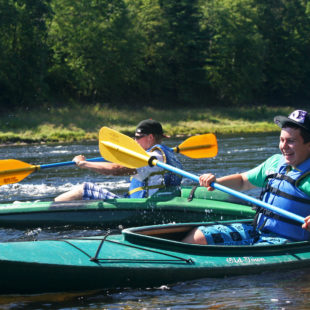 two men kayaking on Delaware River Indian Head Canoeing Rafting Kayaking Tubing Delaware River