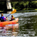 mom and son in kayak on calm waters Indian Head Canoeing Rafting Kayaking Tubing Delaware River