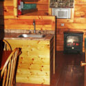 inside view of small fireplace in cabin Indian Head Canoeing Rafting Kayaking Tubing Delaware River