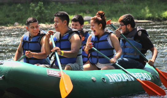 group of rafters having fun on the water Indian Head Canoeing Rafting Kayaking Tubing Delaware River