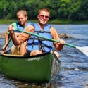 two men in canoe Indian Head Canoeing Rafting Kayaking Tubing Delaware River