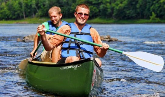 two men in canoe Indian Head Canoeing Rafting Kayaking Tubing Delaware River