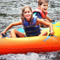 two kids enjoying tubing on Delaware Indian Head Canoeing Rafting Kayaking Tubing Delaware River