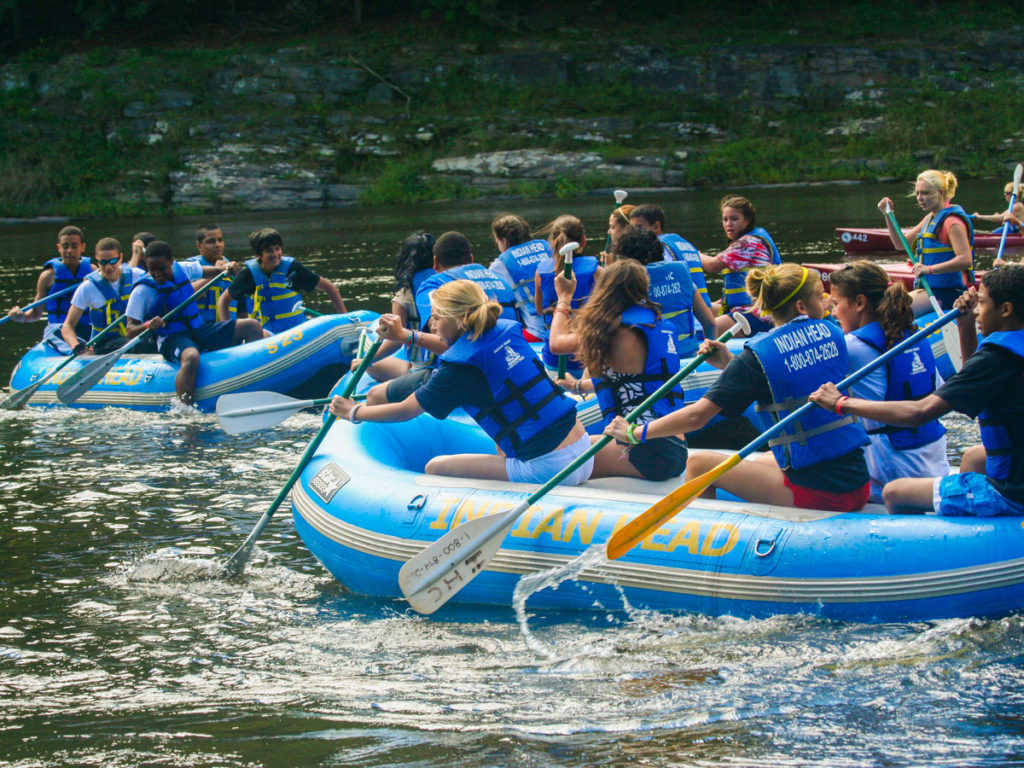 several groups getting ready for their Delaware River adventure Indian Head Canoeing Rafting Kayaking Tubing Delaware River